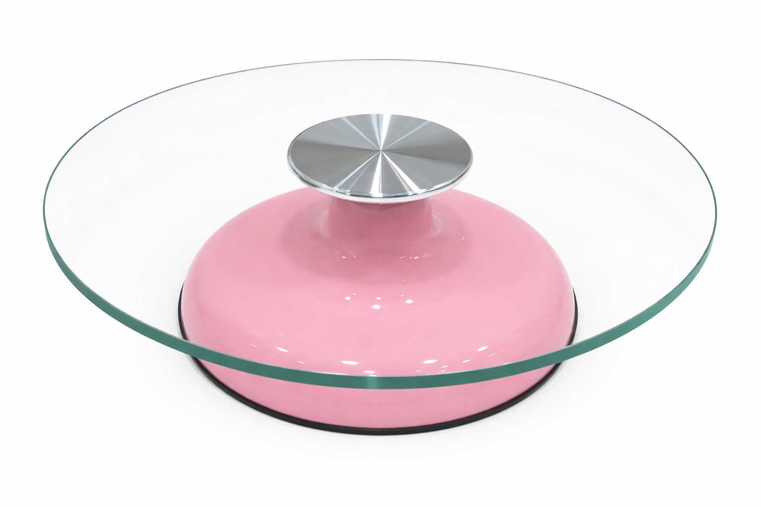 Multicolour Round Cake Turntable – Glass Top with Fibre Base | CS016
