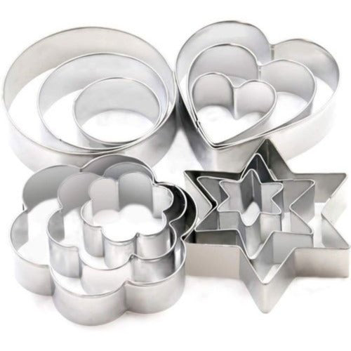 12 Pcs Stainless Steel Cookie Biscuit Cutter Set CT078