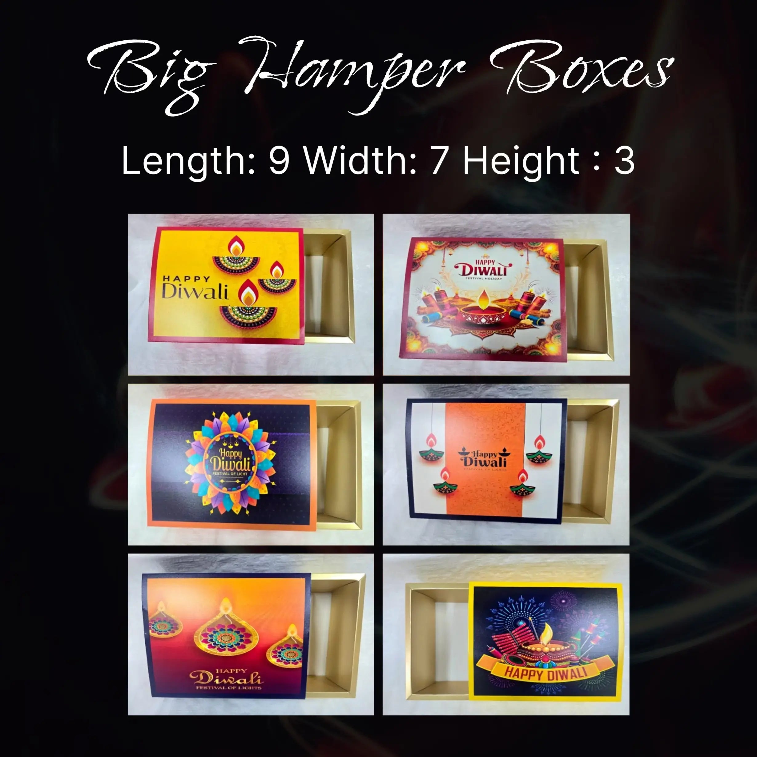 Big Diwali Hamper Boxes – 9 x 7 x 3 Inches | Pack of 10 | CB033
