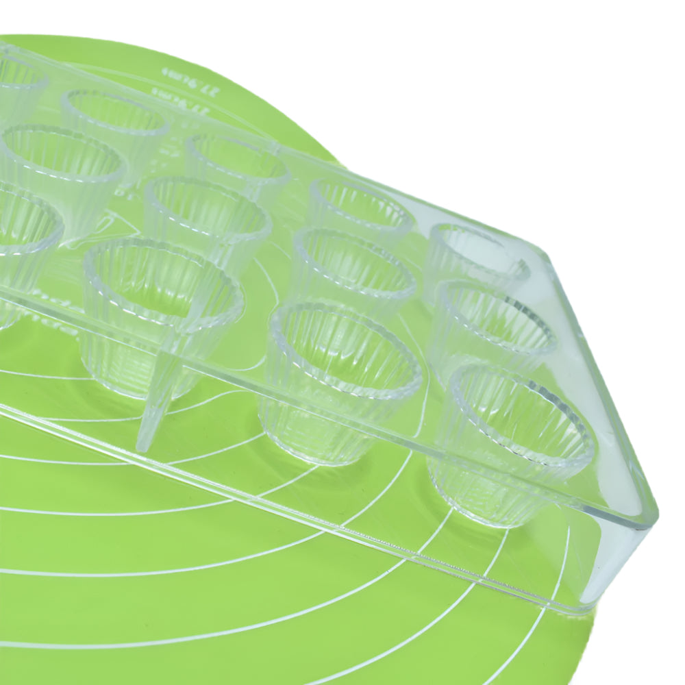 Close-up view of the Deep Muffin Cups Shaped Polycarbonate Chocolate Mold highlighting its intricate design and detailing.
