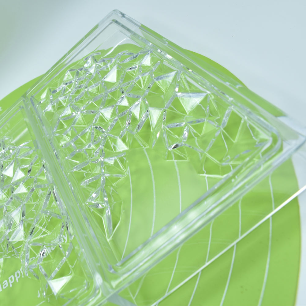 Close-up view of the Diamond Cut Polycarbonate Chocolate Mold highlighting its intricate design and detailing.