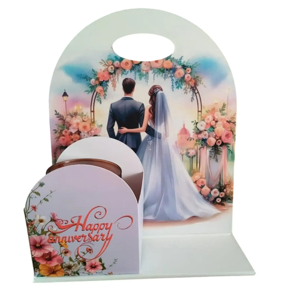 Close-up of Foldable Hamper Cake Stand fully opened on white background