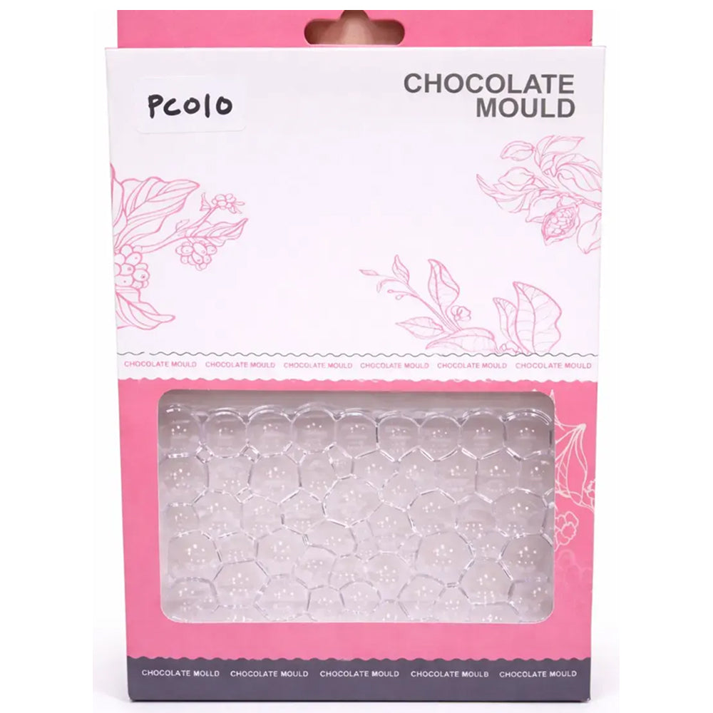 Polycarbonate Chocolate mould packaging with pink and white design