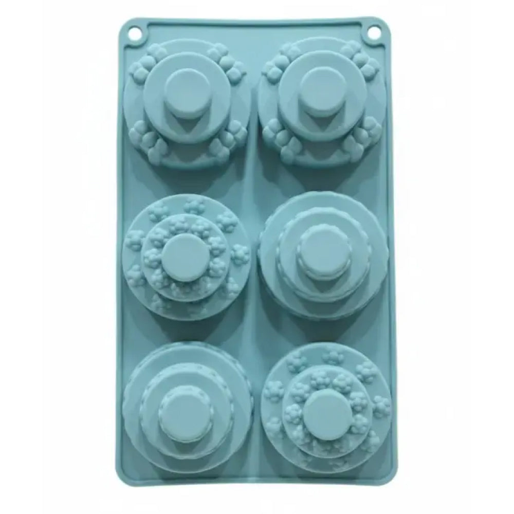 Silicone mold with floral designs on a white background