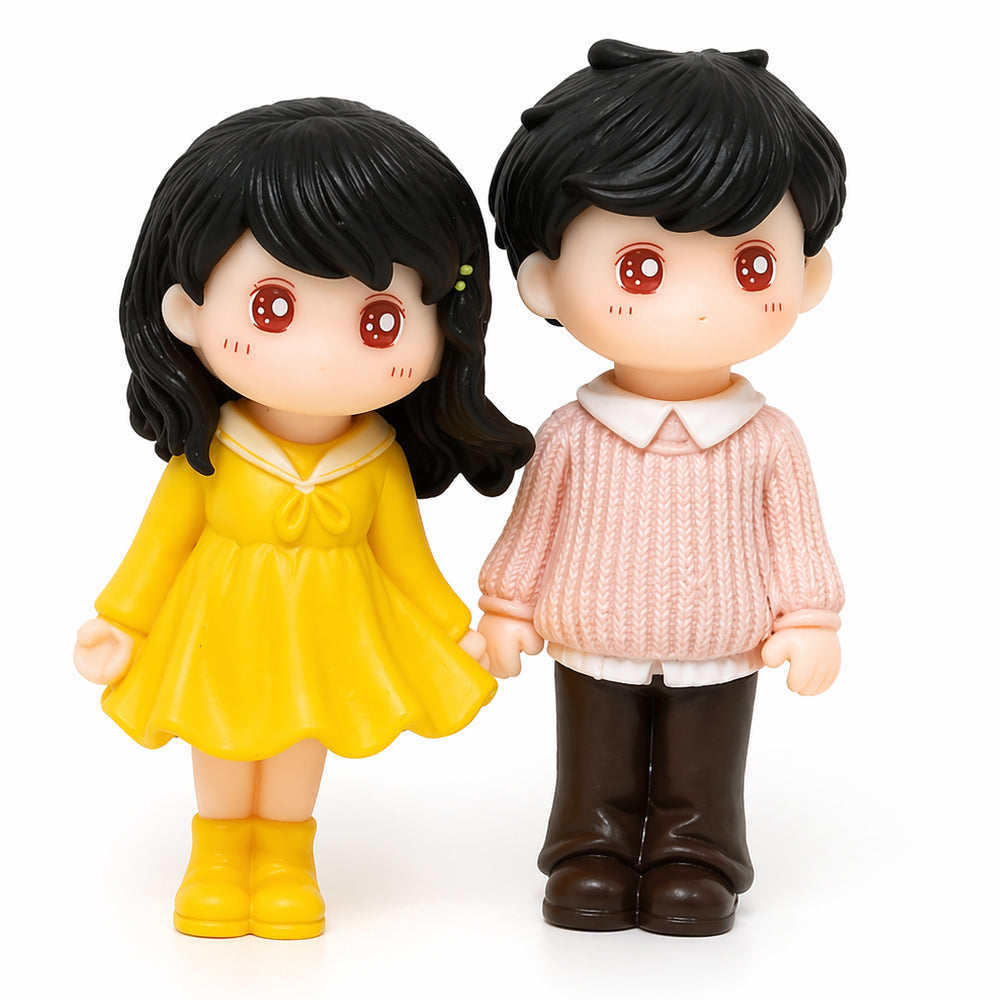 Cute Couple Cake Topper Figurines – Boy & Girl Cake Decoration Set | MTR403B