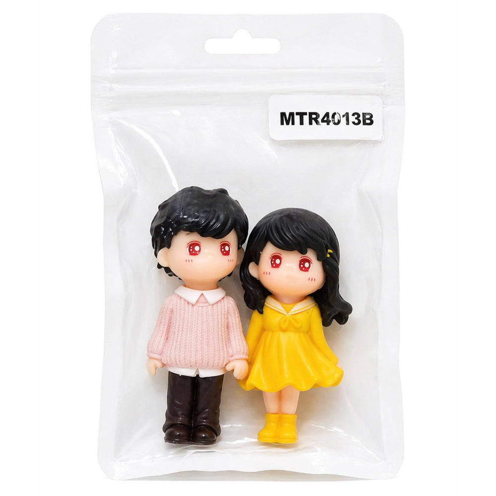 Cute Couple Cake Topper Figurines – Boy & Girl Cake Decoration Set | MTR403B