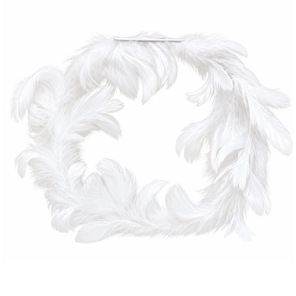 White feathered headband on a white background