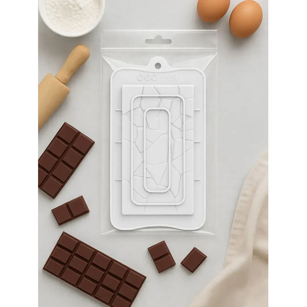 Silicone Geometric Breakable Bar Mold – Large Cracked Design | CM222
