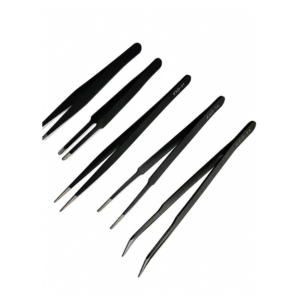6-in-1 Anti-Static Precision Tweezers Set – ESD Stainless Steel Repair Tool Kit | BT005