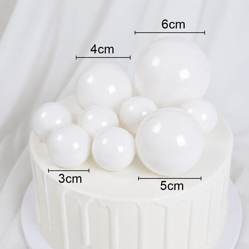 Transparent & White Crystal Faux Ball Cake Topper 12pcs pack TPR121