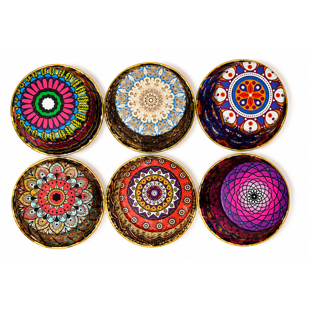 2603-14 CL056 Premium Golden Inner Round Paper Baking Cups – Assorted Mandala Design | Pack of 50