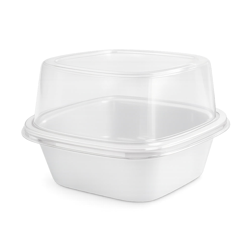 2603-48 CL097 Square Plastic Dessert Container with Dome Lid – Pack of 10