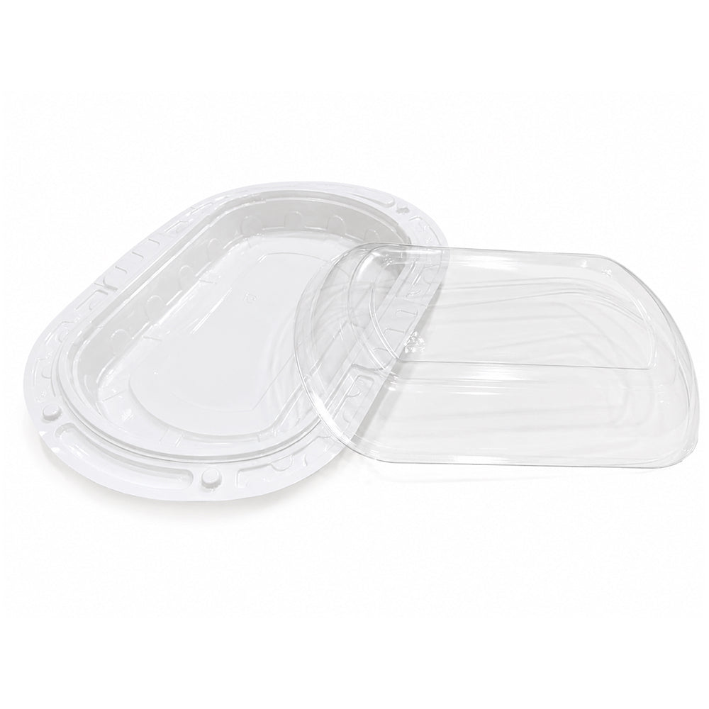 2603-47 CL096 Plastic Dessert Container with Handle & Dome Lid – 26 × 17.5 × 6 cm | Pack of 10