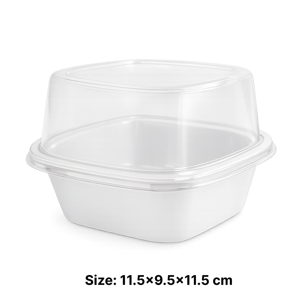 2603-48 CL097 Square Plastic Dessert Container with Dome Lid – Pack of 10