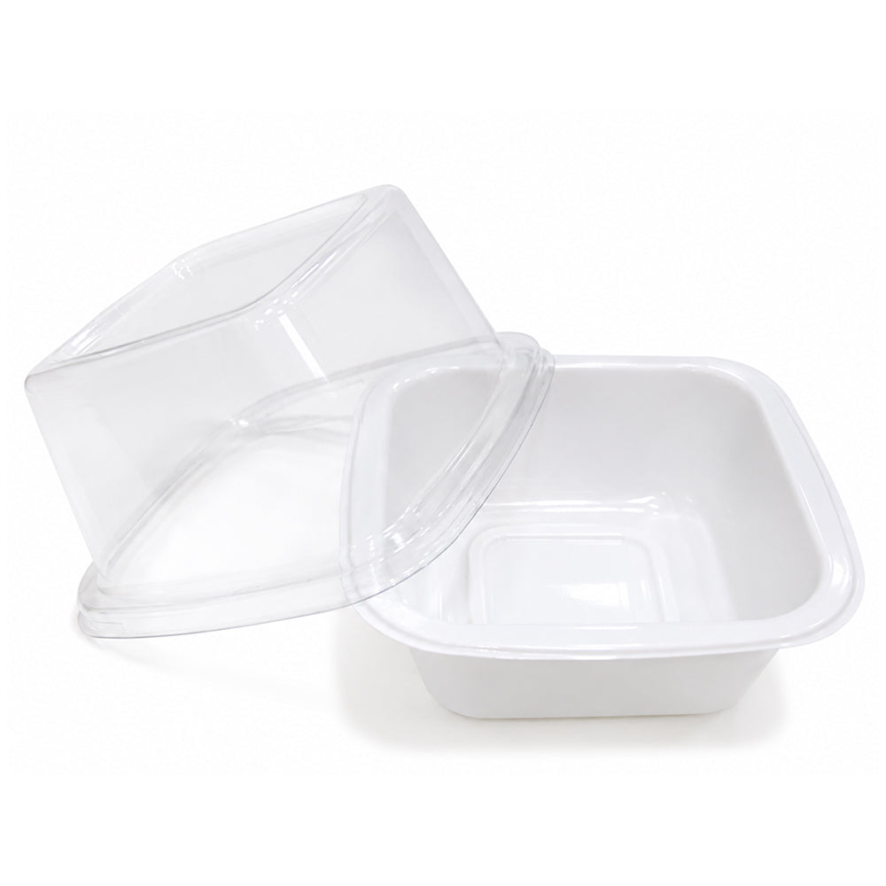 2603-48 CL097 Square Plastic Dessert Container with Dome Lid – Pack of 10