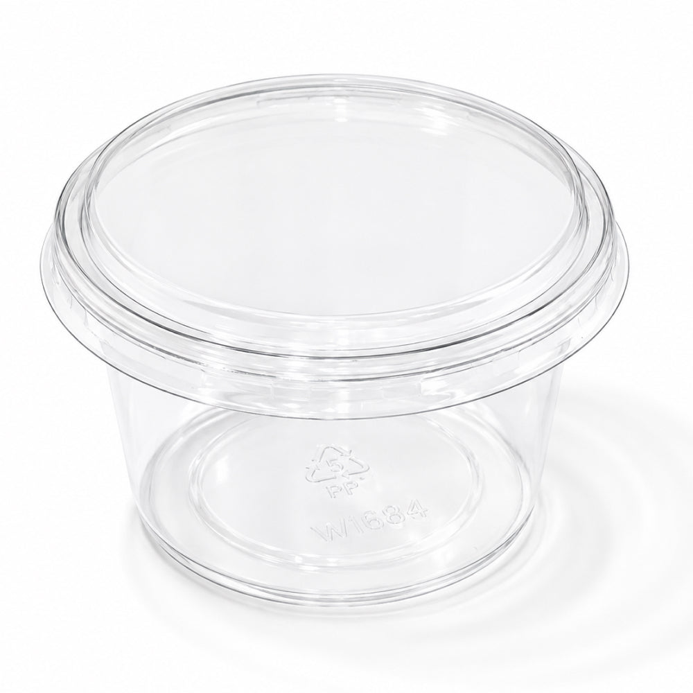 2603-51 CL100 150ML Clear Round Dessert Container with Lid – Pack of 10