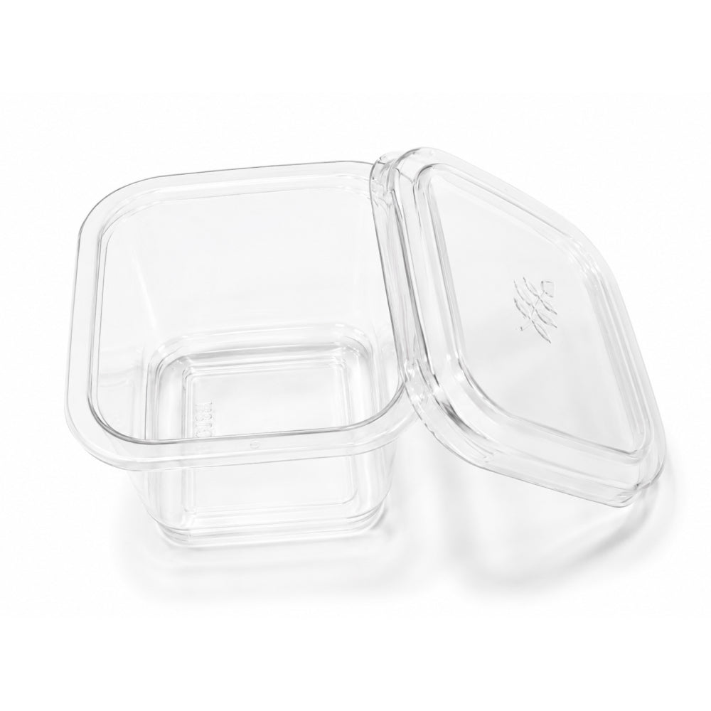 2603-49 CL098 400ML Clear Square Plastic Container with Lid – Pack of 10