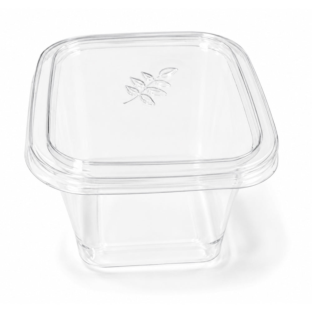 2603-49 CL098 400ML Clear Square Plastic Container with Lid – Pack of 10