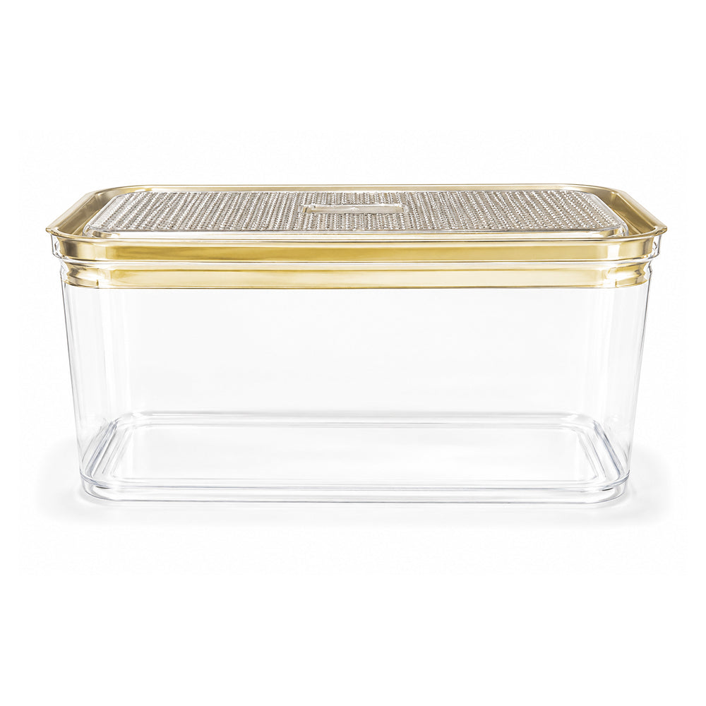 2603-46 CL095 Premium Gold Rectangular Dessert Container with Lid – Pack of 10
