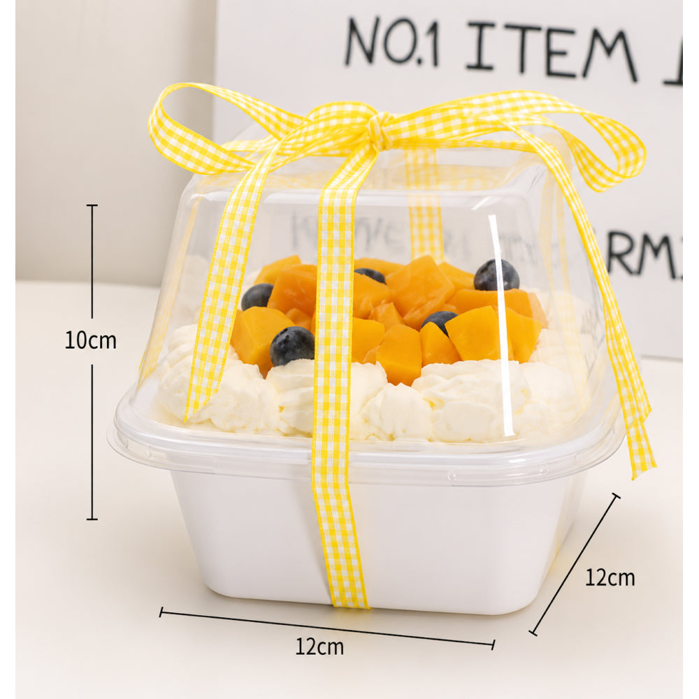 2603-48 CL097 Square Plastic Dessert Container with Dome Lid – Pack of 10