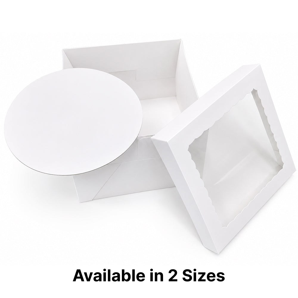 CB053 Window Cake Box with Cake Base Board – Available in 2 Sizes