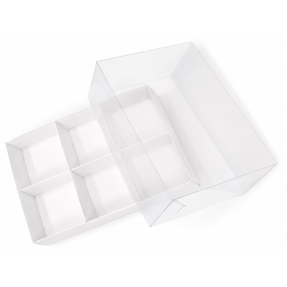 2603-30 CB043 6 Cavity Window Dessert Box with Separate DIY Partition Insert Pack of 1