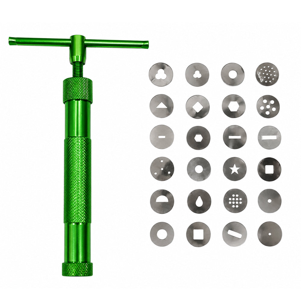 BT306 Metal Fondant & Clay Extruder Gun Set with 20 Interchangeable Discs | Cake Decorating Tool