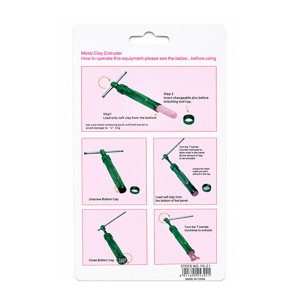BT306 Metal Fondant & Clay Extruder Gun Set with 20 Interchangeable Discs | Cake Decorating Tool