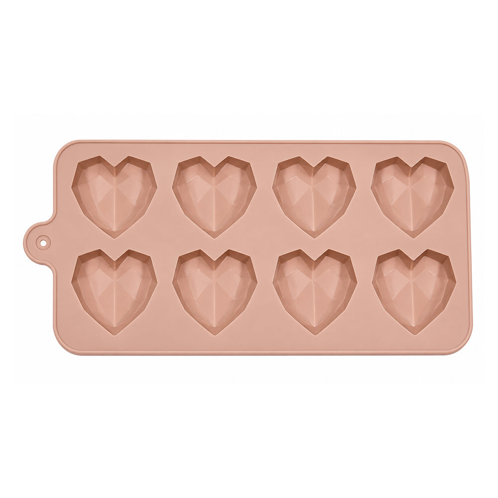 CM264 8-Cavity Geometric Heart Silicone Chocolate Mold | Food Grade Non-Stick Chocolate Mould