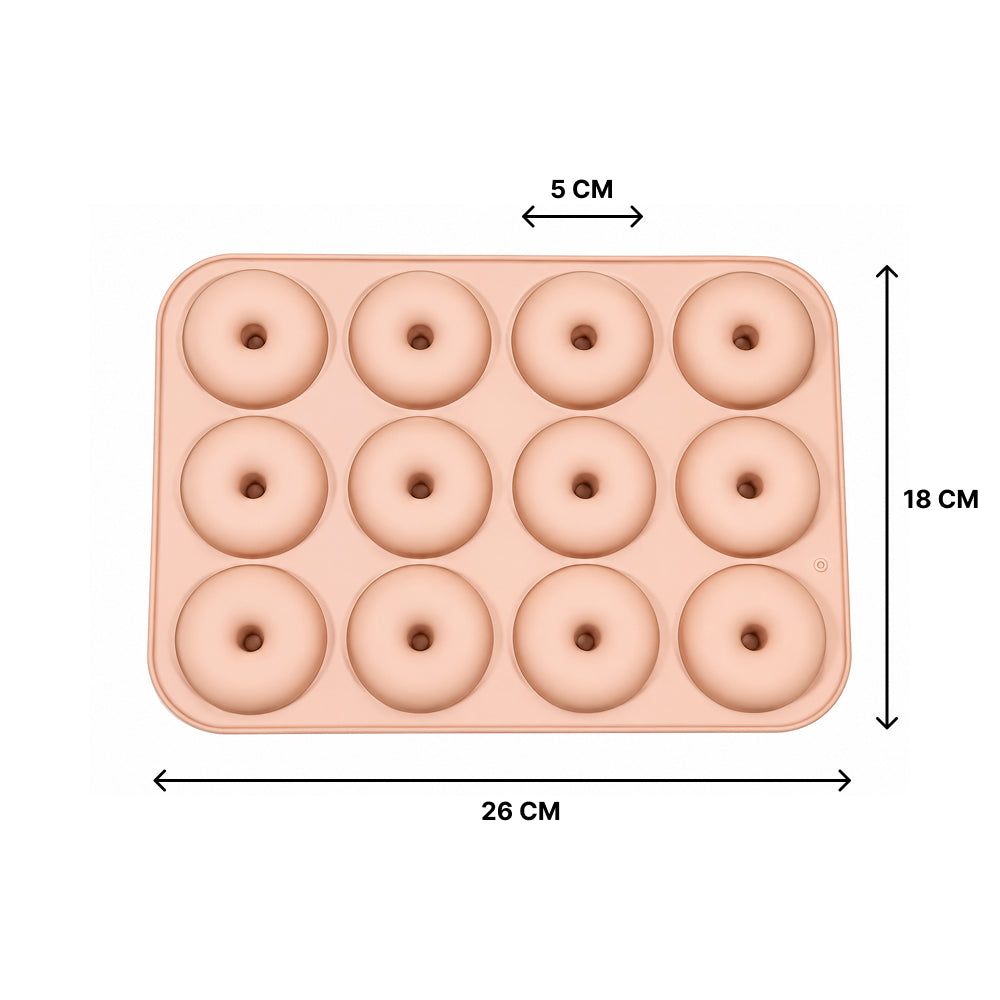 CM252 12-Cavity Donut Shape Silicone Chocolate Mold | Food Grade Non-Stick Chocolate & Candy Mould