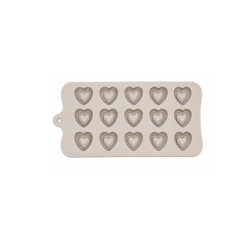 CM260 15-Cavity Heart Shape Silicone Chocolate Mold | Food Grade Non-Stick Chocolate Mould