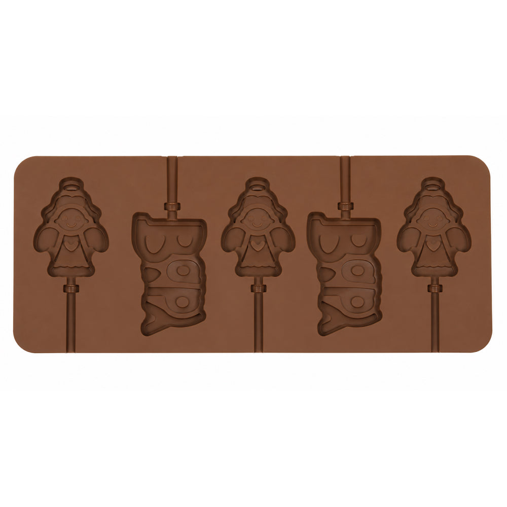 CM278 Baby & Angel Chocolate Lollipop Silicone Mold | Chocolate Pop Mould | DIY Chocolate Making Mold