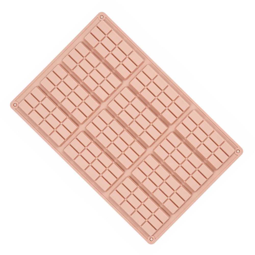 CM269 12-Cavity Mini Chocolate Bar Silicone Mold | Food Grade Non-Stick Chocolate Mould