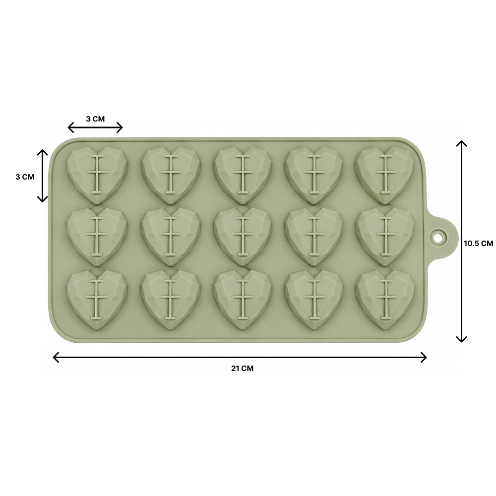 15 in 1 Stitched Heart Chocolate Mold – Create Beautiful Heart-Shaped Designs CM187
