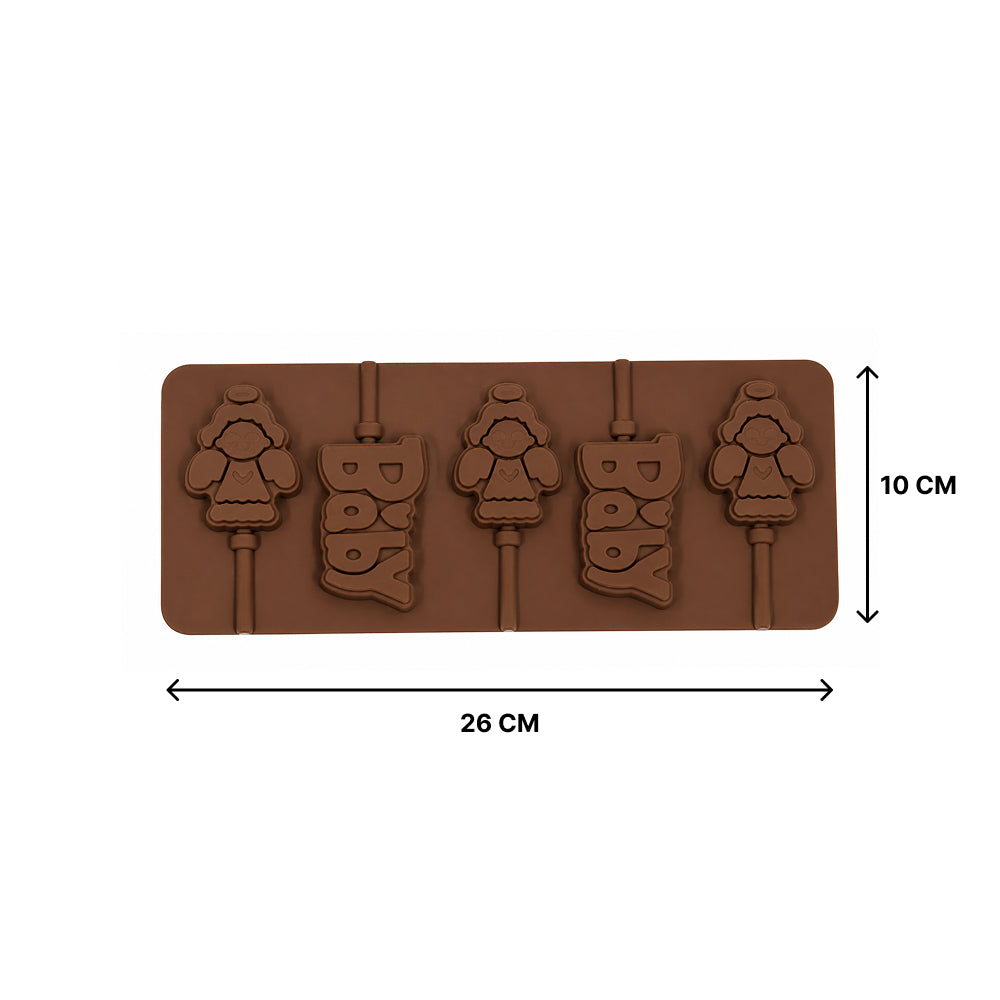 CM278 Baby & Angel Chocolate Lollipop Silicone Mold | Chocolate Pop Mould | DIY Chocolate Making Mold