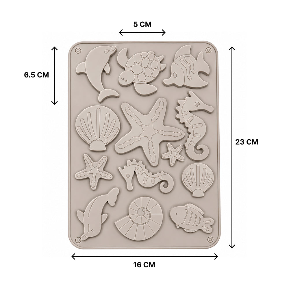 CM267 12-Cavity Sea Life Silicone Chocolate Mold | Food Grade Non-Stick Chocolate Mould