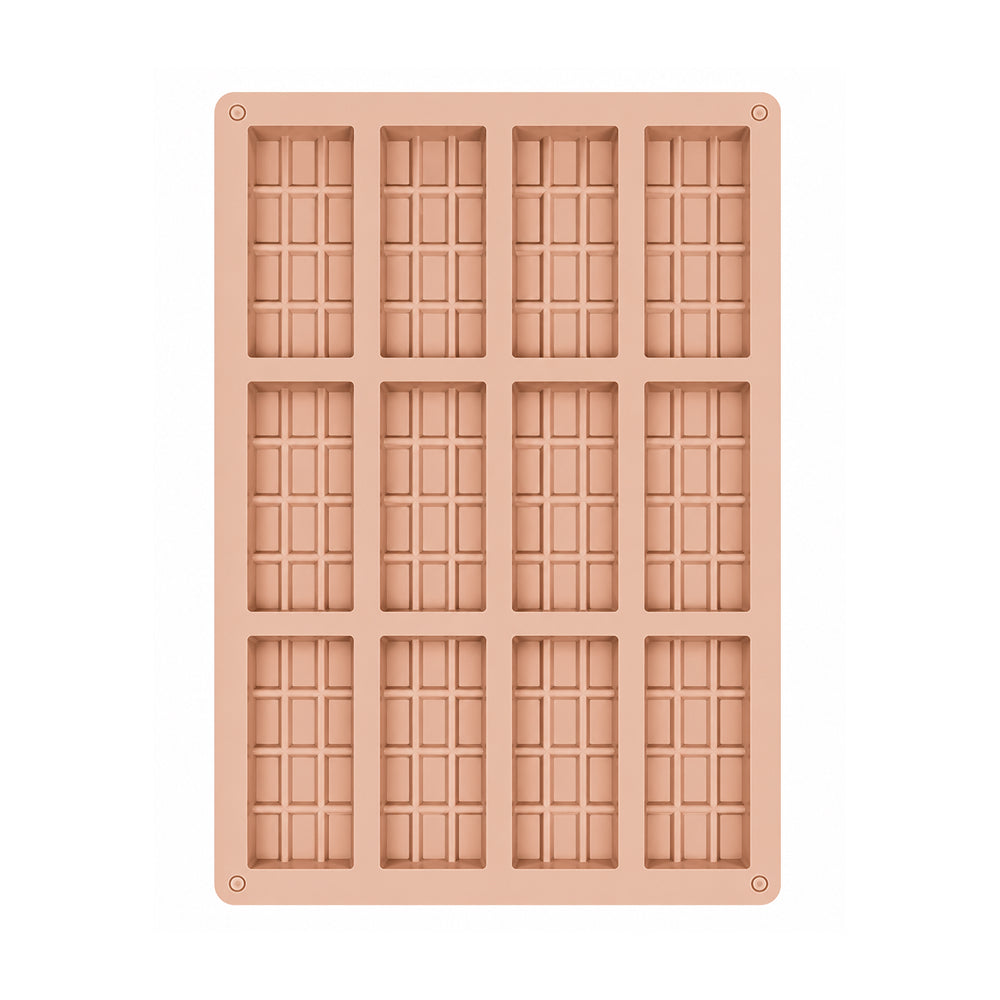 CM269 12-Cavity Mini Chocolate Bar Silicone Mold | Food Grade Non-Stick Chocolate Mould