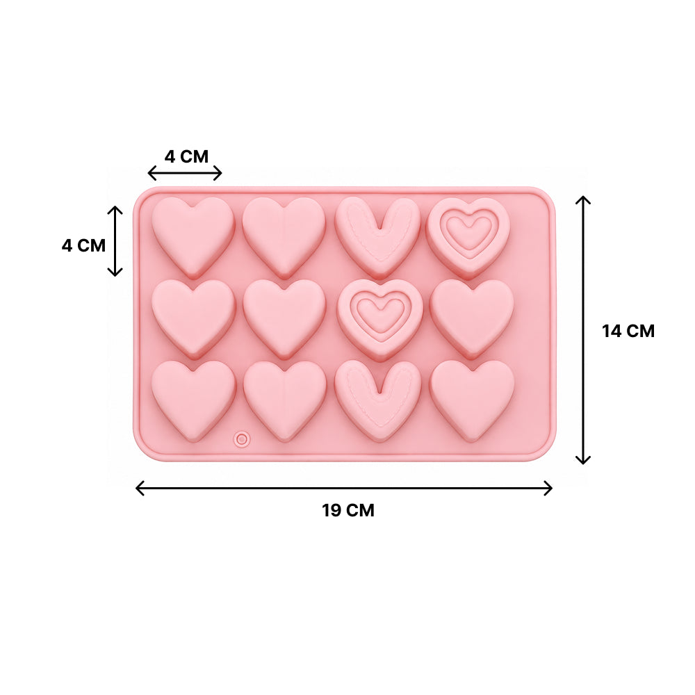 CM280 Heart Shape Silicone Mold | Multi Design Heart Chocolate & Dessert Mold