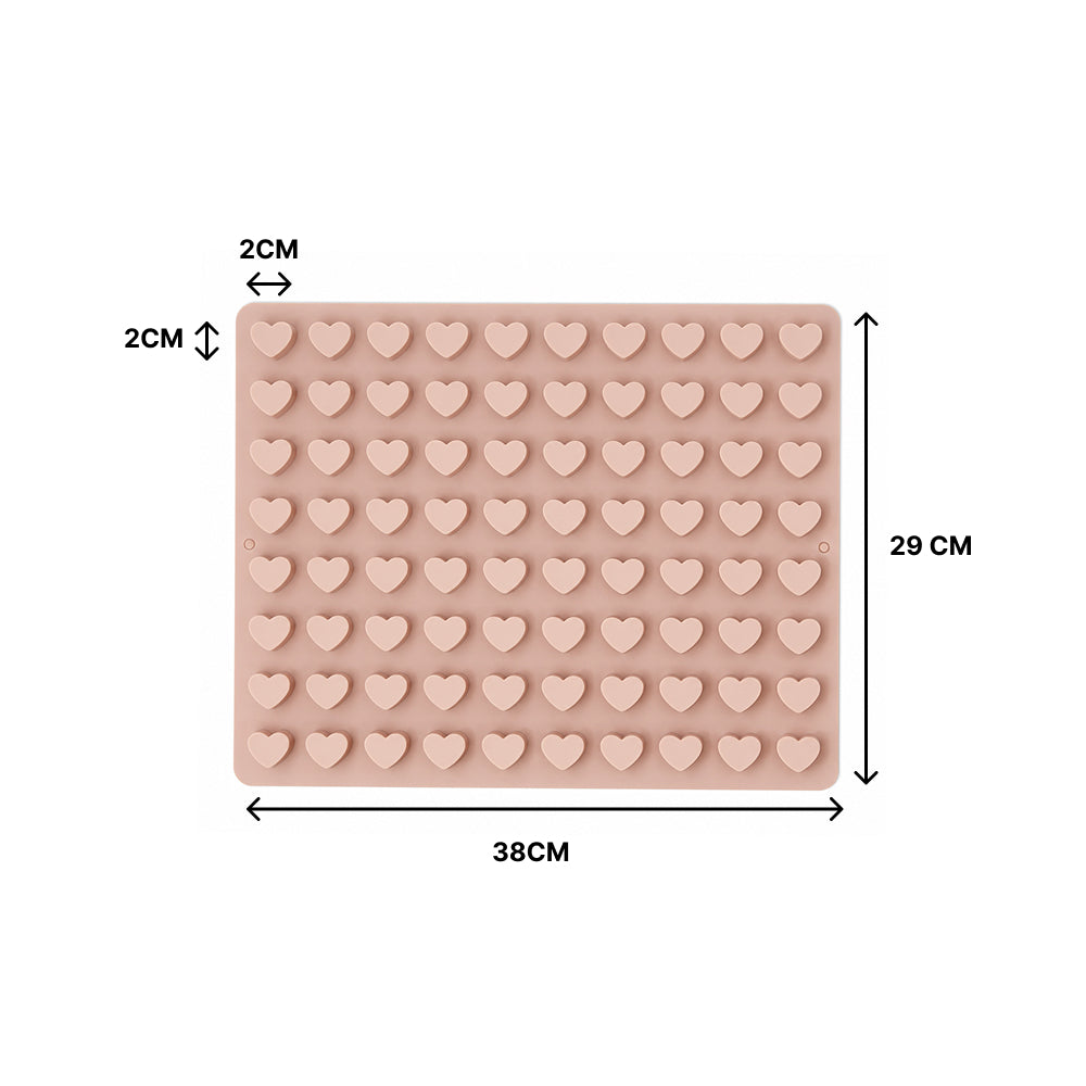 CM255 88-Cavity Mini Heart Silicone Mold | Heart Shape Chocolate, Candy & Jelly Mold