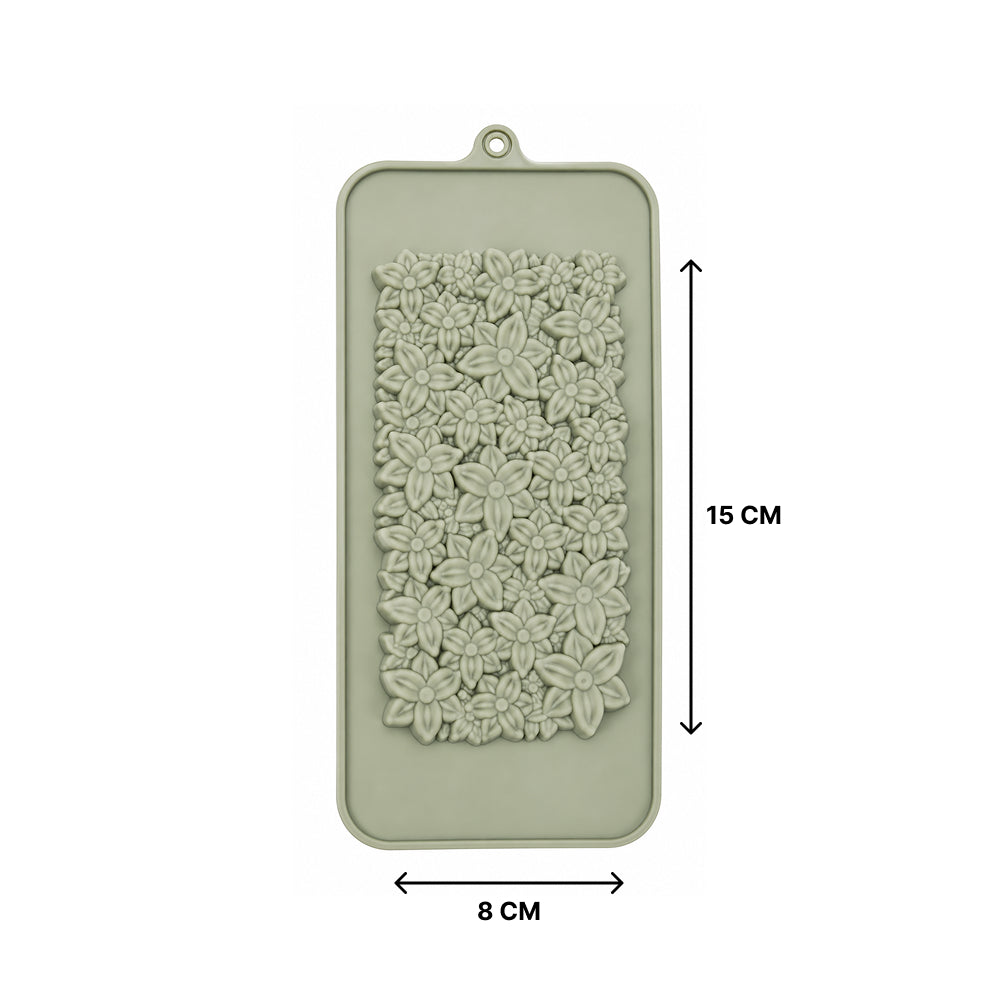CM277 Floral Pattern Silicone Chocolate Bar Mold | Artisan Chocolate Bar Mould | DIY Chocolate Making Mold