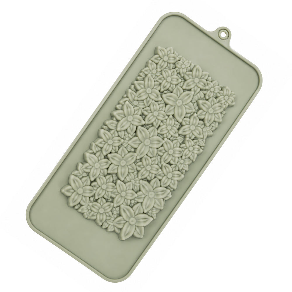 CM277 Floral Pattern Silicone Chocolate Bar Mold | Artisan Chocolate Bar Mould | DIY Chocolate Making Mold