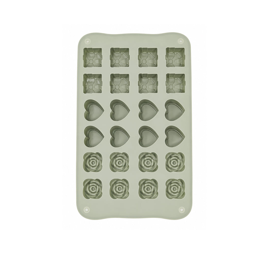 CM256 24-Cavity Silicone Chocolate Mold | Rose, Heart & Gift Shape Chocolate Mould | Food Grade Non-Stick
