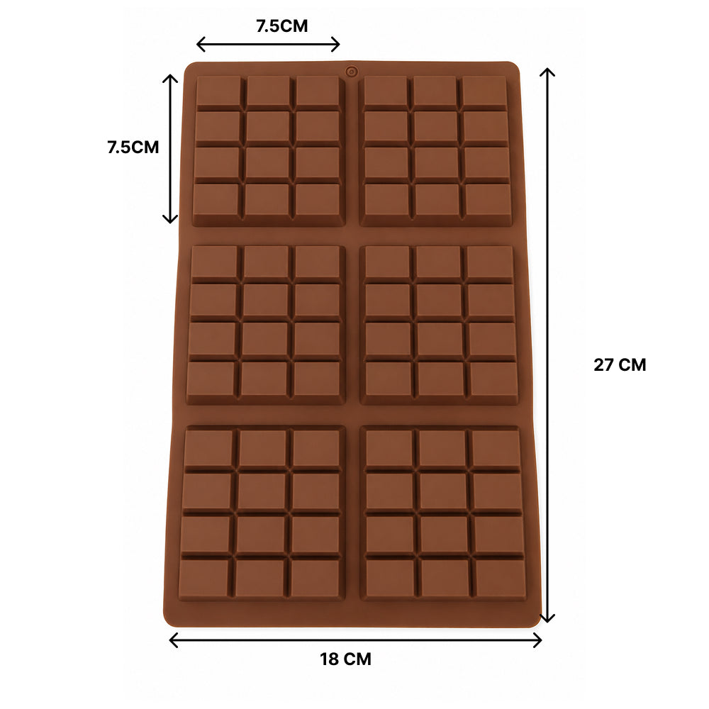 CM253 Mini Chocolate Bar Silicone Mold | 6 Cavity Chocolate Tablet Mold