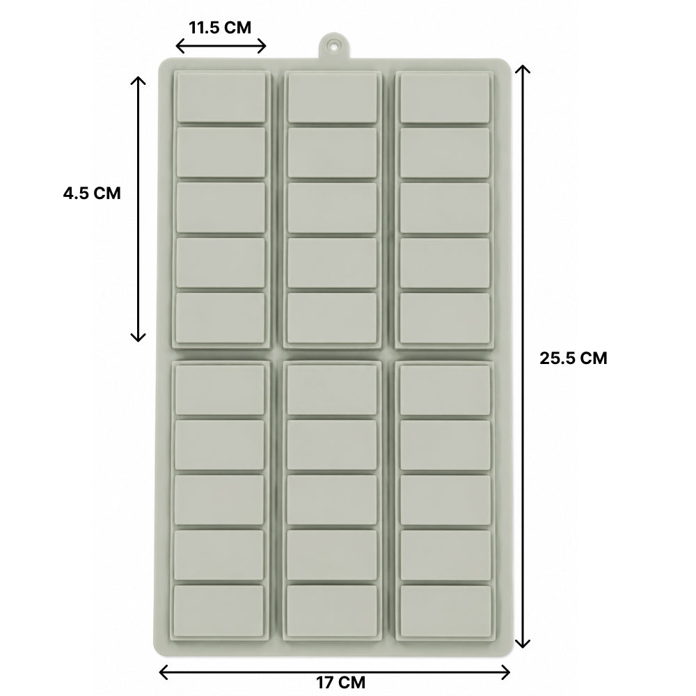 Silicone Chocolate Bar Mold – 6-Cavity Classic Segment Design | CM212