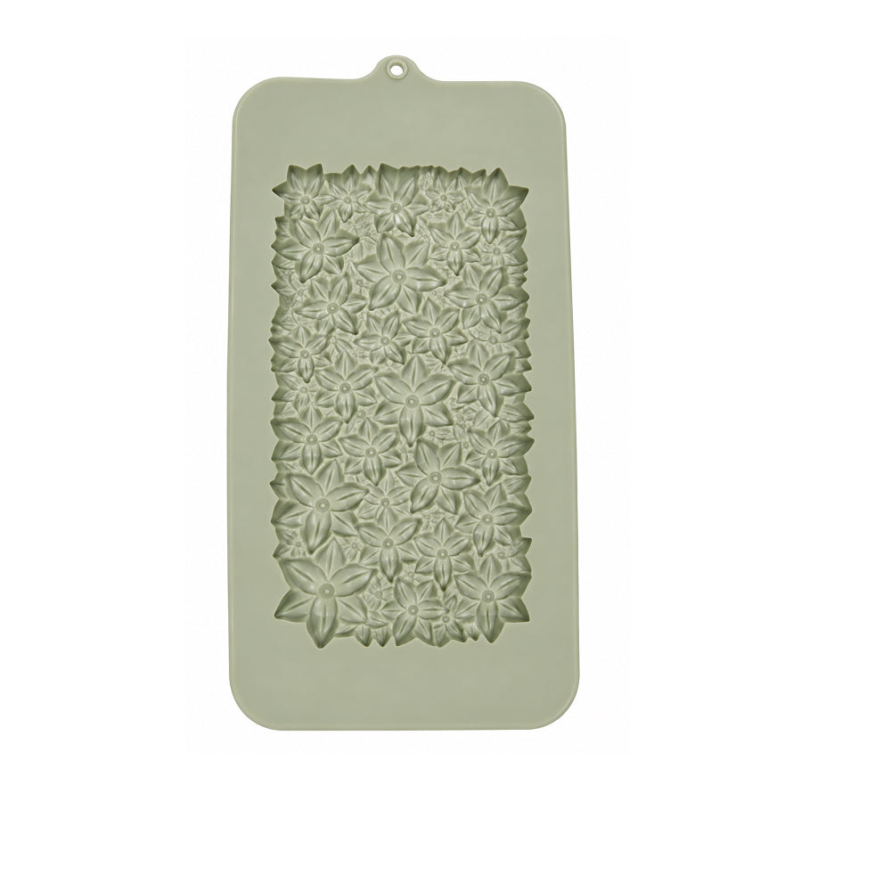 CM277 Floral Pattern Silicone Chocolate Bar Mold | Artisan Chocolate Bar Mould | DIY Chocolate Making Mold
