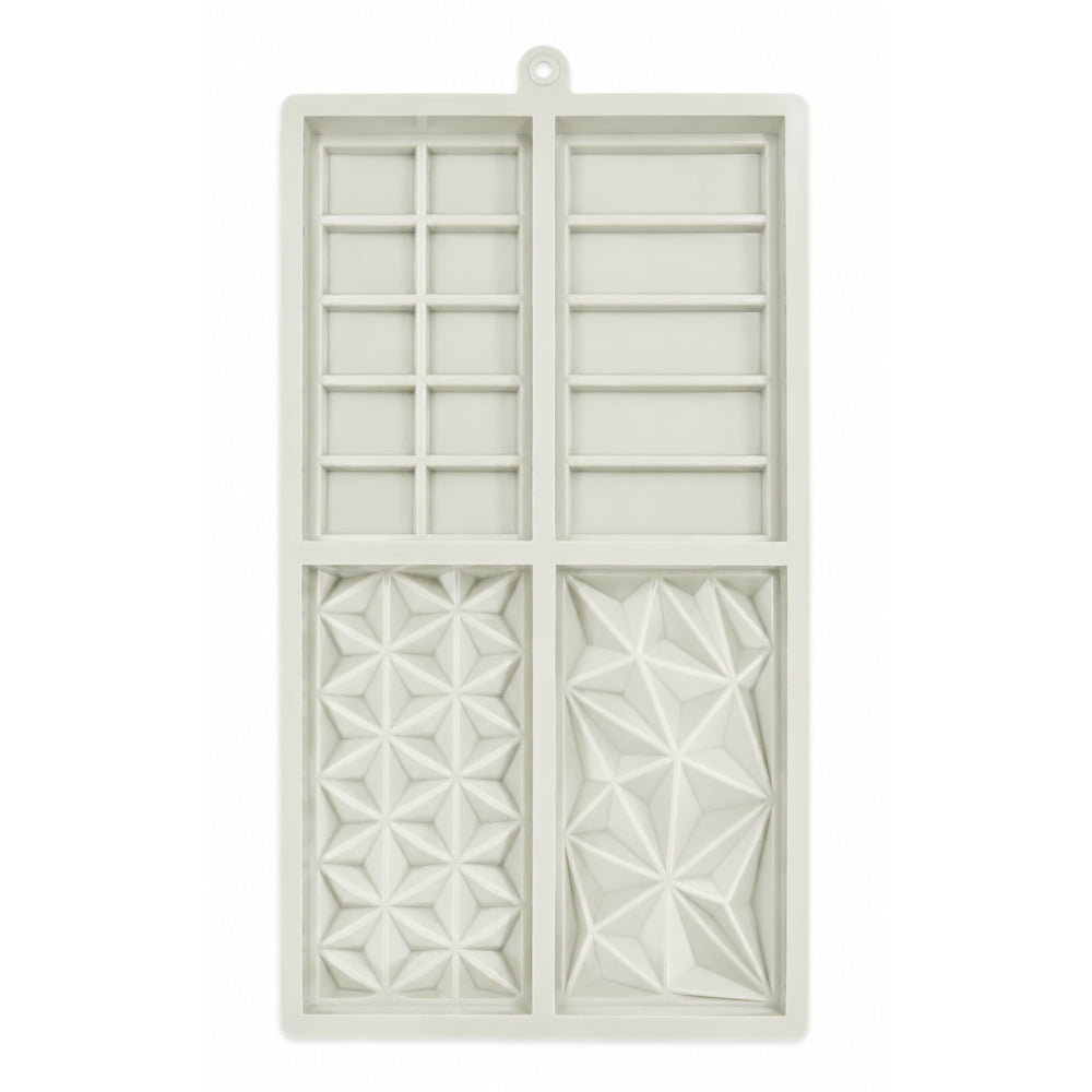 Silicone Mixed Chocolate Bar Mold – Geometric & Classic Block Bars | CM214