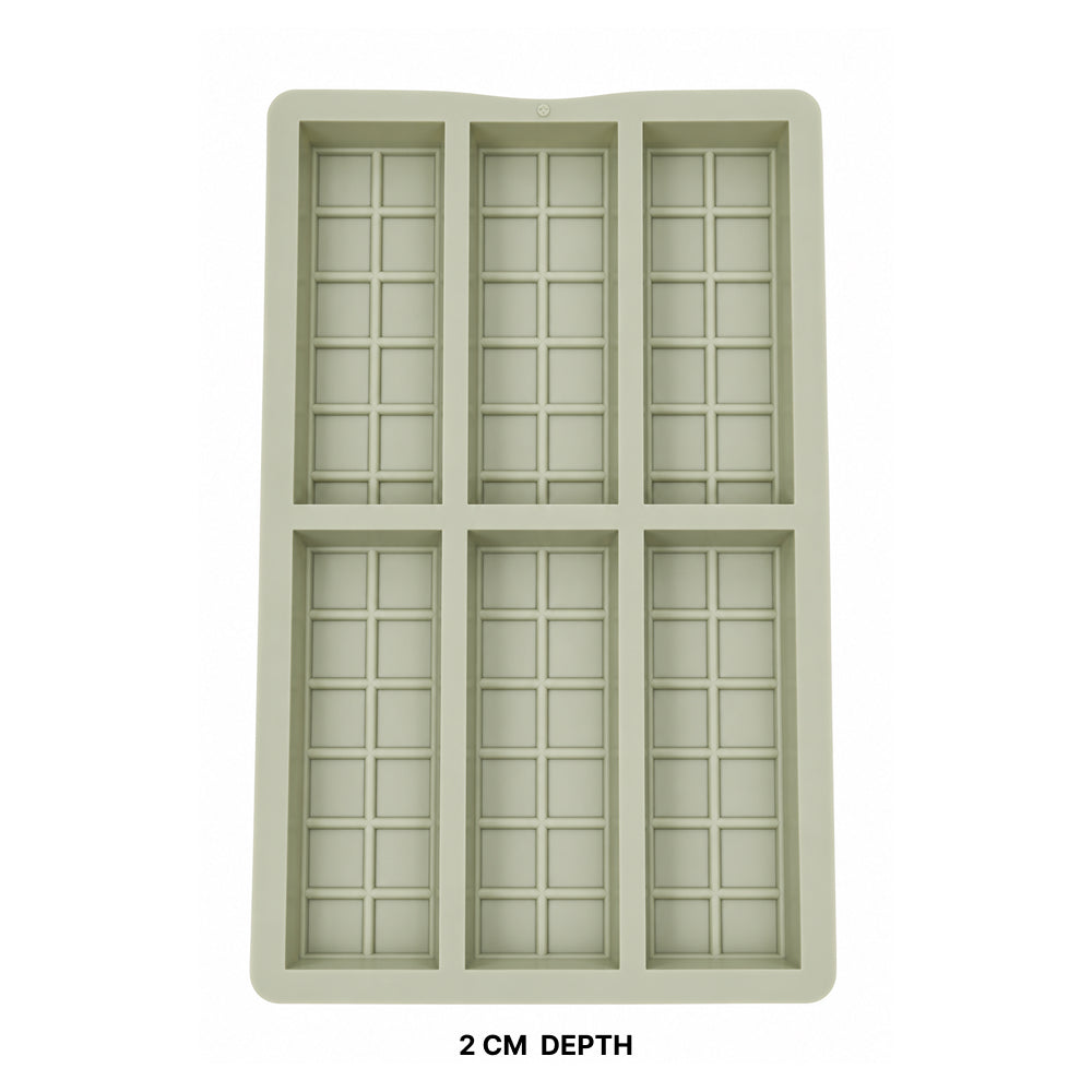 CM273 6-Cavity Mini Chocolate Bar Silicone Mold | Deep Chocolate Bar Mold