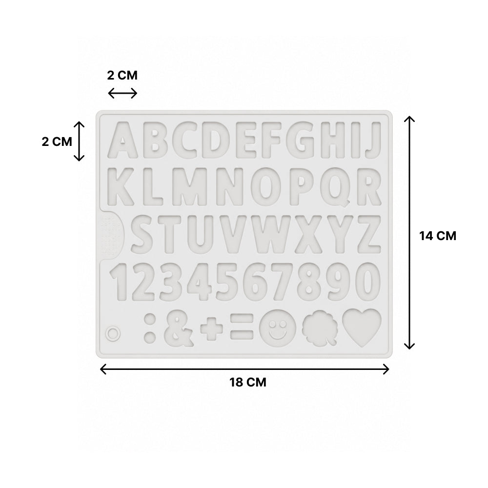 CM279 Alphabet & Number Silicone Mold | Letter, Number & Symbol Chocolate Mold | MOQ 20 Pieces