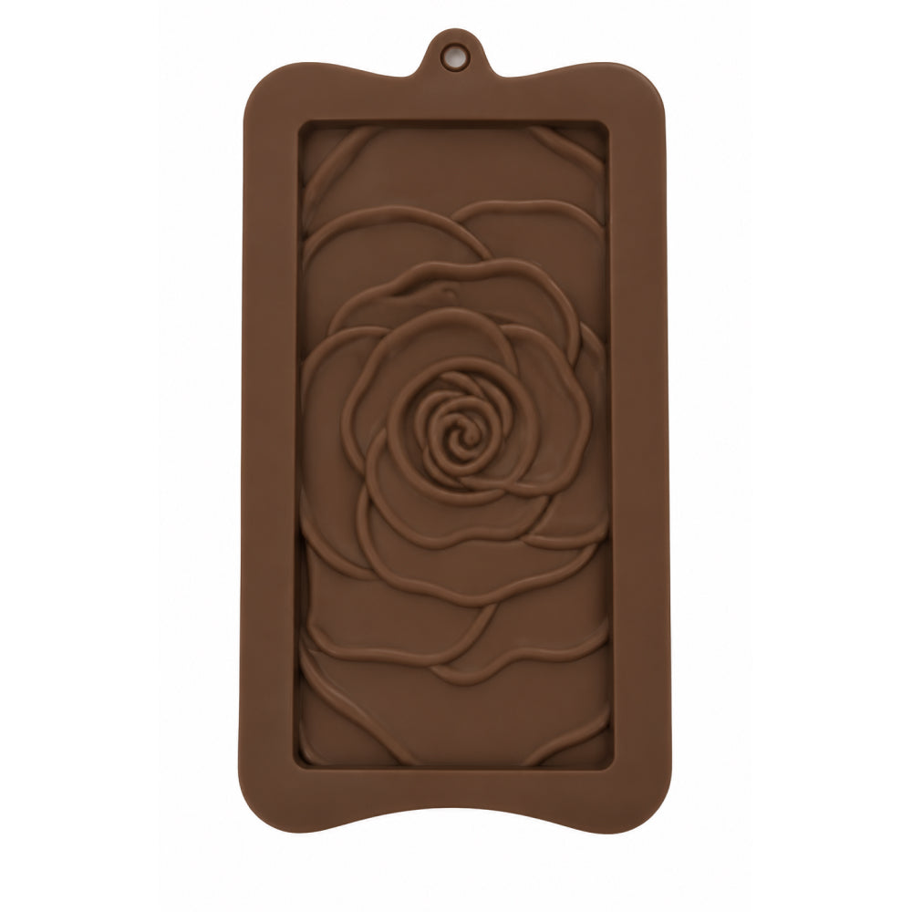 CM259 Rose Flower Chocolate Bar Silicone Mold | Floral Chocolate Slab Mold