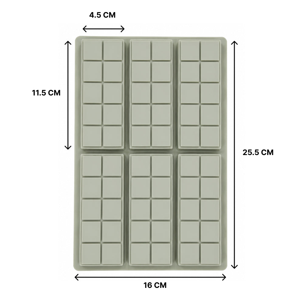 CM273 6-Cavity Mini Chocolate Bar Silicone Mold | Deep Chocolate Bar Mold
